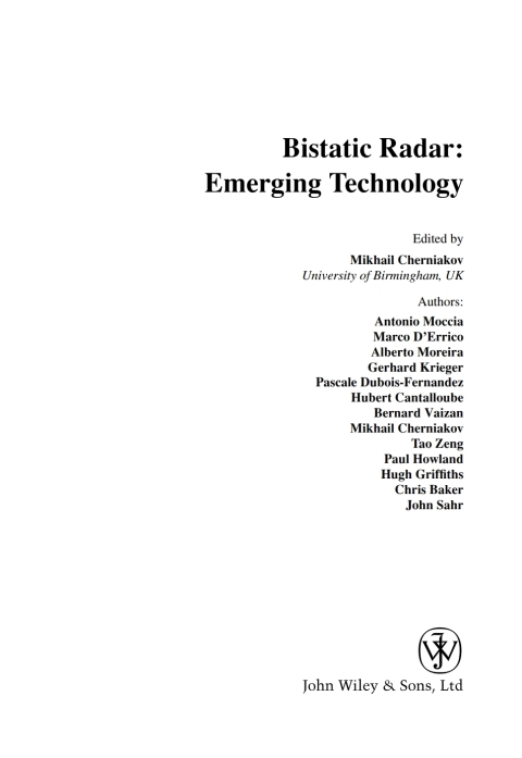 Cover image for book Bistatic Radar
