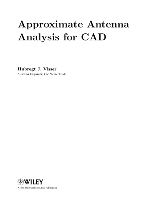 Cover image for book Approximate Antenna Analysis for CAD