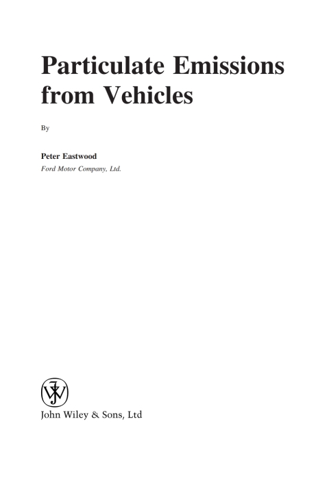 Cover image for book Particulate Emissions from Vehicles