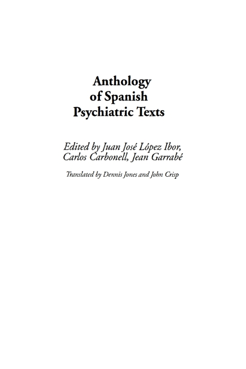 Cover image for book Anthology of Spanish Psychiatric Texts