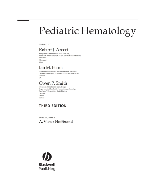 Cover image for book Pediatric Hematology