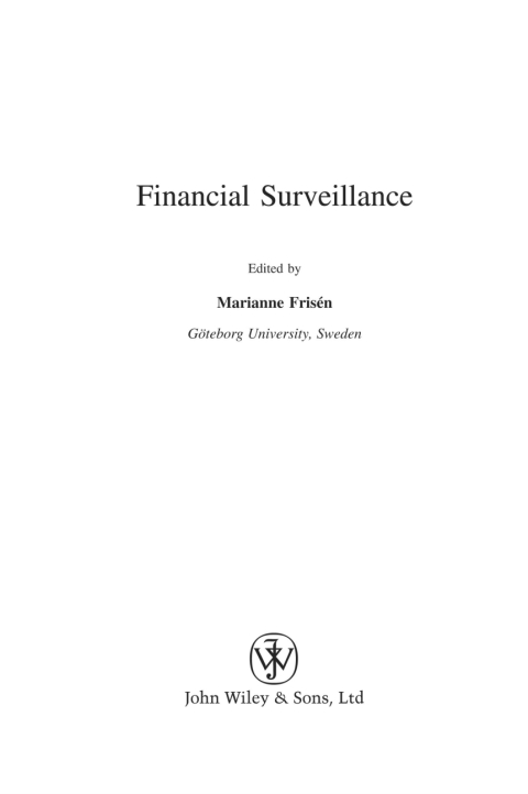 Cover image for book Financial Surveillance