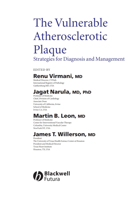Cover image for book The Vulnerable Atherosclerotic Plaque