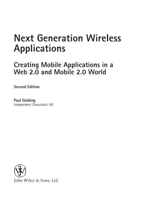 Cover image for book Next Generation Wireless Applications