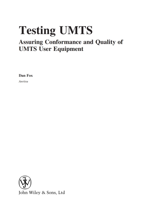Cover image for book Testing UMTS