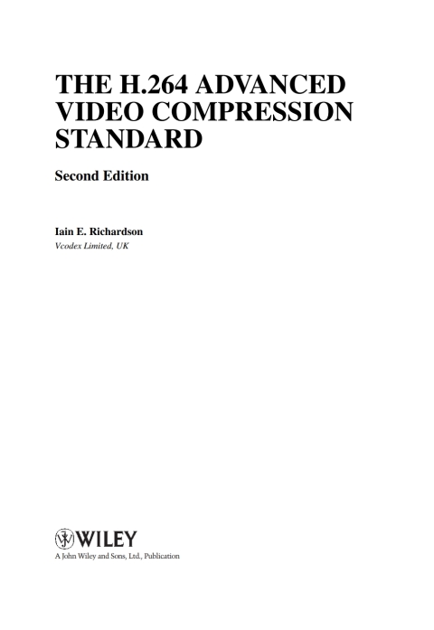 Cover image for book The H.264 Advanced Video Compression Standard