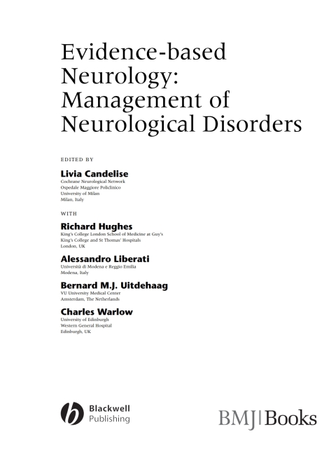 Evidence-Based Neurology: Management of Neurological Disorders 