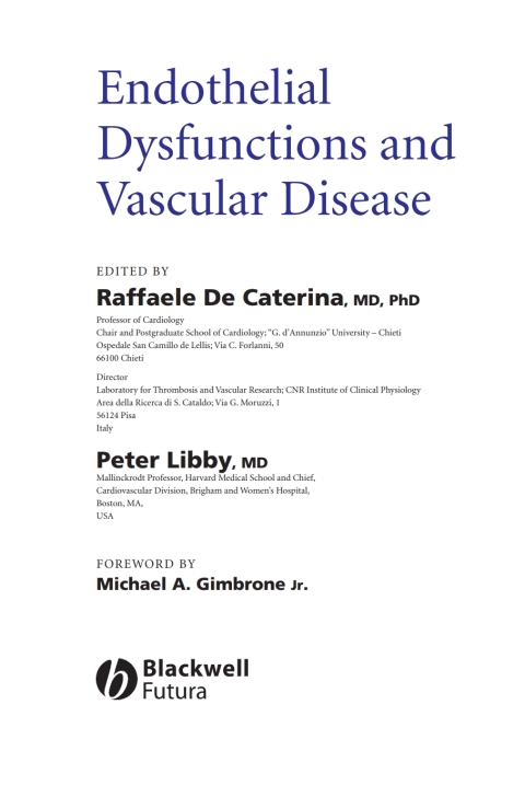 Cover image for book Endothelial Dysfunctions in Vascular Disease