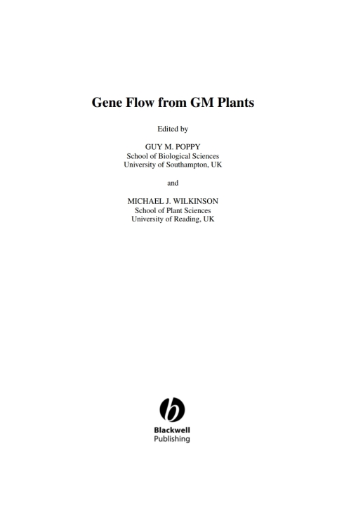 Gene Flow from GM Plants 