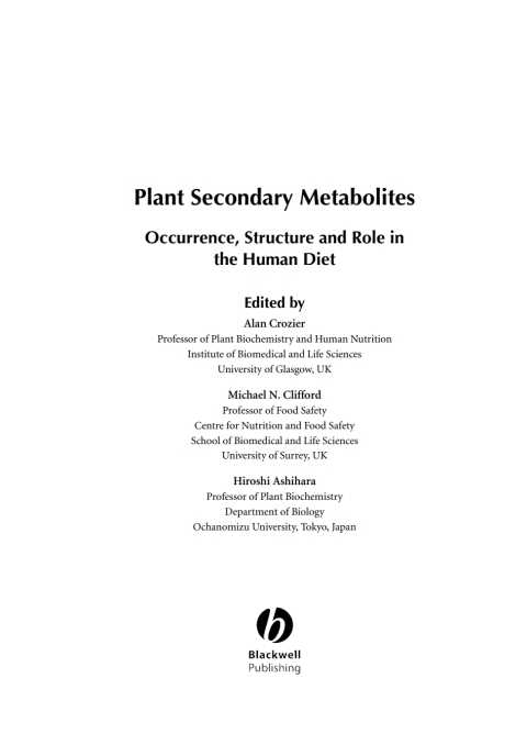 Cover image for book Plant Secondary Metabolites