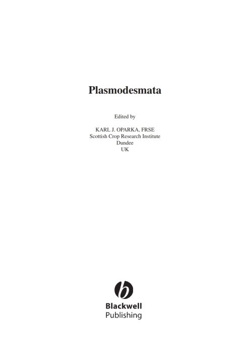 Cover image for book Annual Plant Reviews, Plasmodesmata