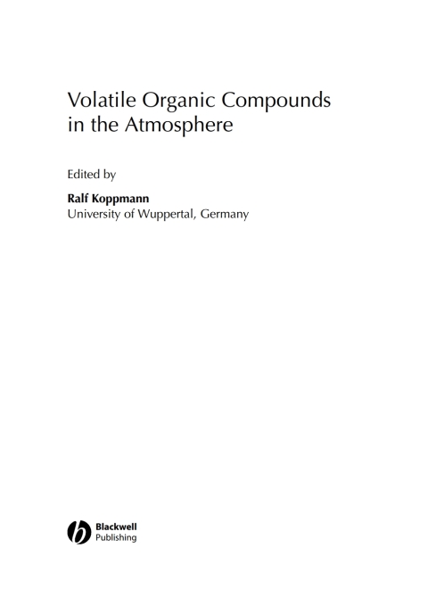 Cover image for book Volatile Organic Compounds in the Atmosphere