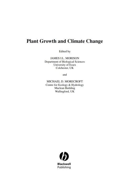 Cover image for book Plant Growth and Climate Change