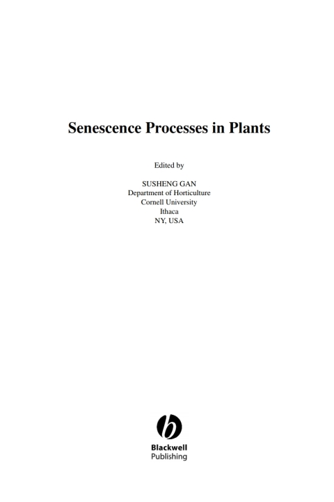 Cover image for book Annual Plant Reviews, Senescence Processes in Plants