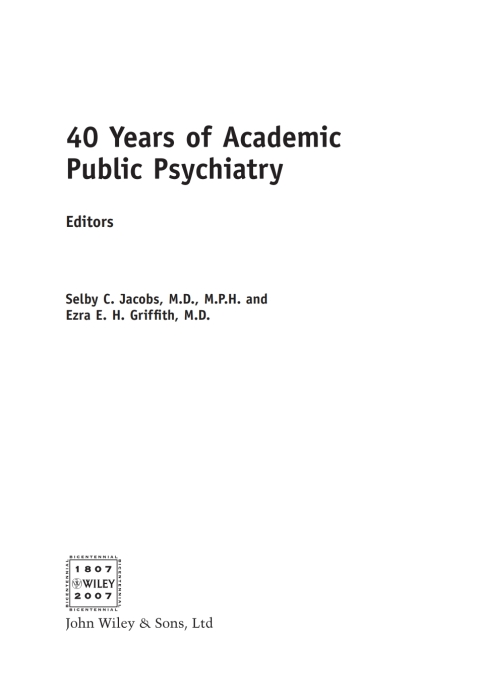40 Years of Academic Public Psychiatry 