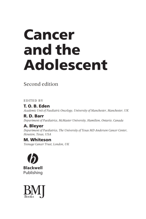 Cover image for book Cancer and the Adolescent