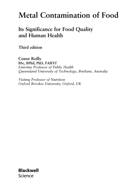 Cover image for book Metal Contamination of Food