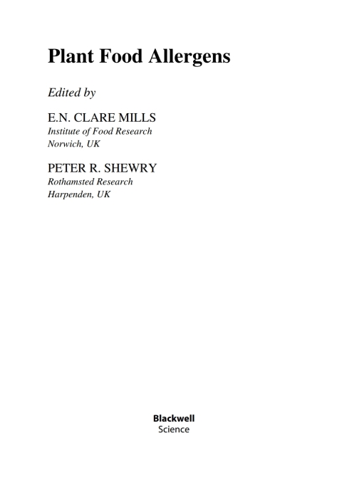 Cover image for book Plant Food Allergens