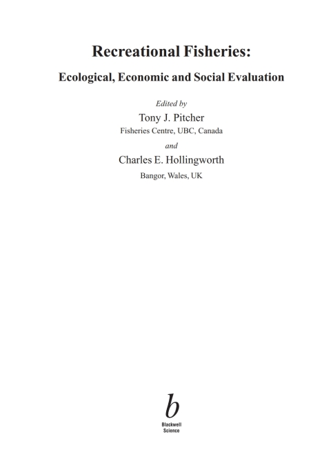 Cover image for book Recreational Fisheries