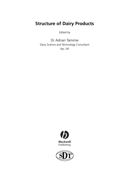 Cover image for book Structure of Dairy Products