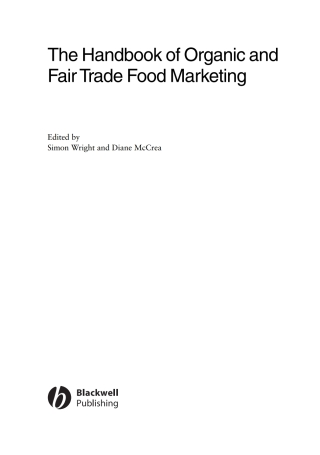 The Handbook of Organic and Fair Trade Food Marketing
