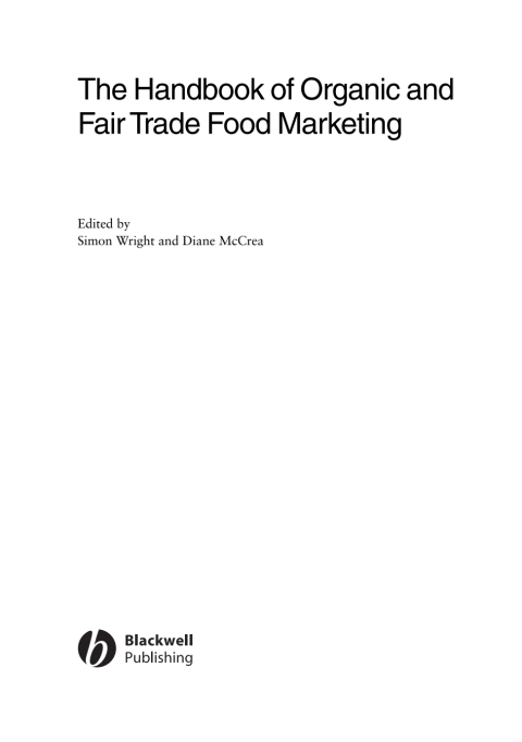 The Handbook of Organic and Fair Trade Food Marketing 