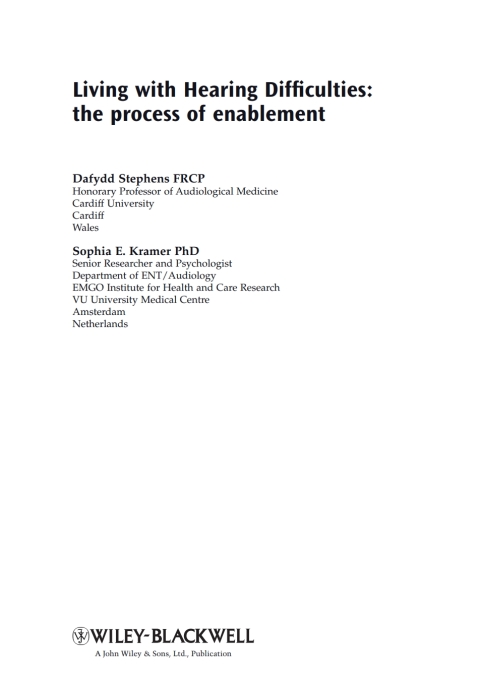 Cover image for book Living with Hearing Difficulties: The process of enablement
