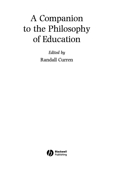 Cover image for book A Companion to the Philosophy of Education