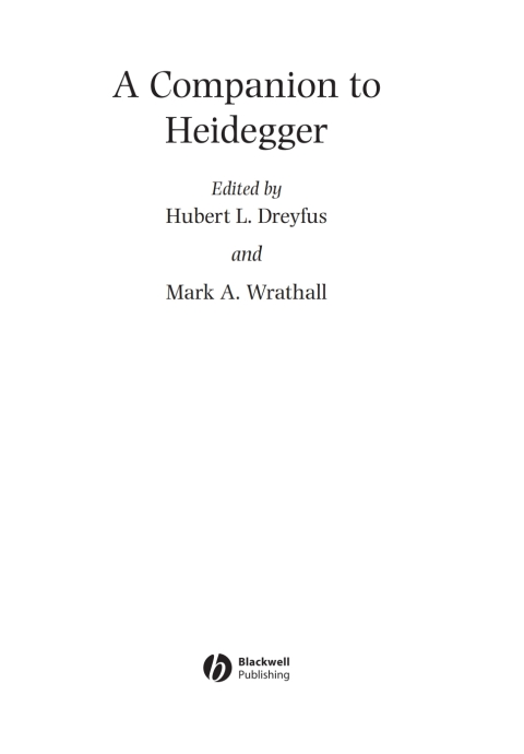 Cover image for book A Companion to Heidegger