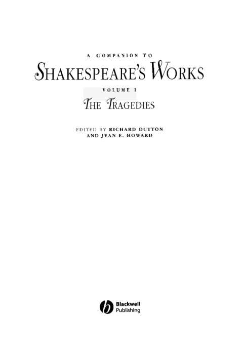 Cover image for book A Companion to Shakespeare's Works, Volume I