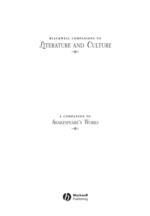 Cover image for book A Companion to Shakespeare's Works, Volume III: The Comedies