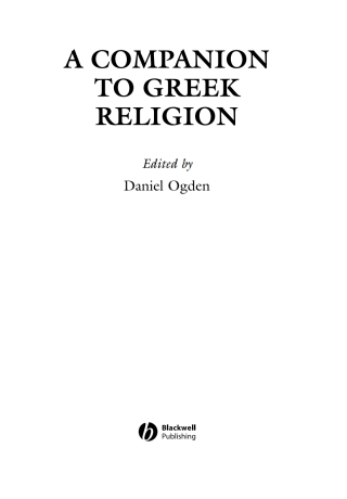 A Companion to Greek Religion