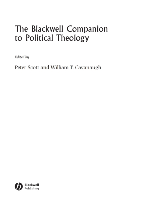 Cover image for book The Blackwell Companion to Political Theology