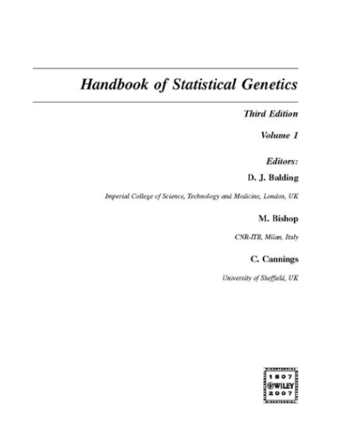 Handbook of Statistical Genetics 