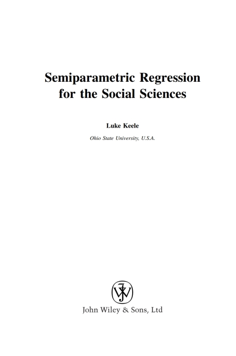 Cover image for book Semiparametric Regression for the Social Sciences