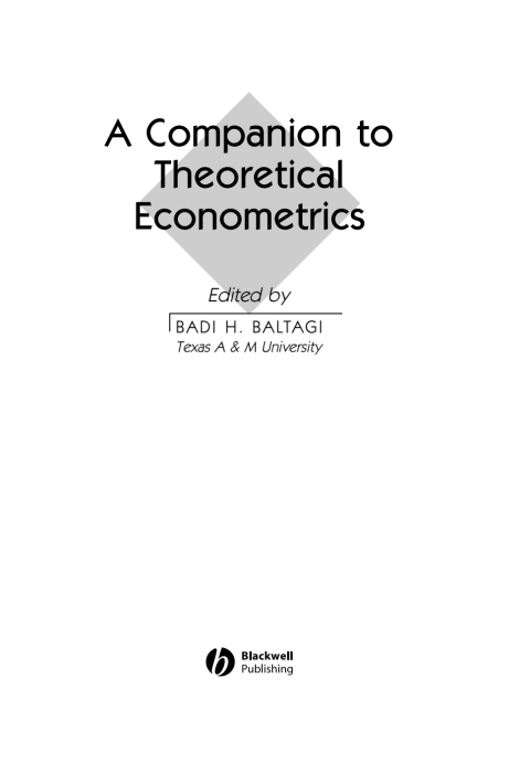 Cover image for book A Companion to Theoretical Econometrics