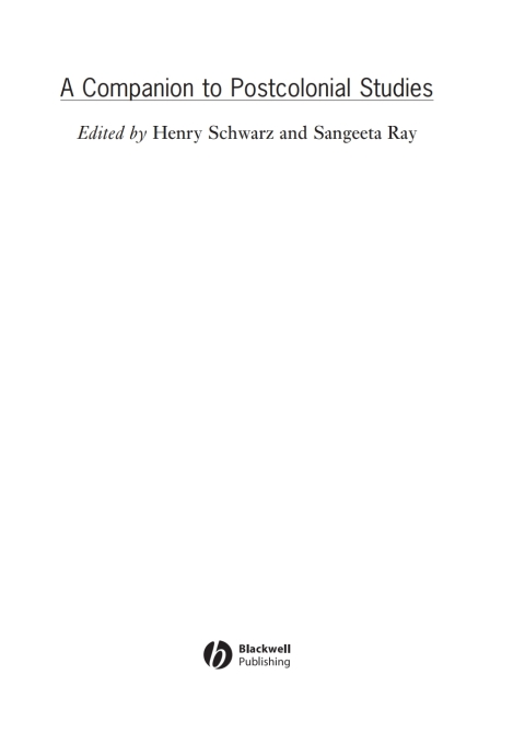 Cover image for book A Companion to Postcolonial Studies