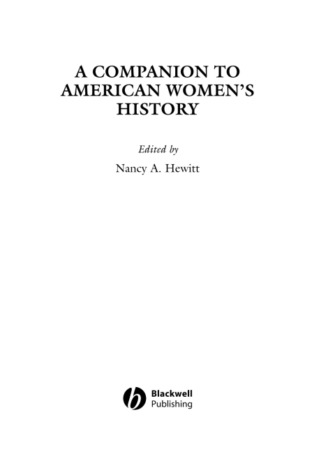 Cover image for book A Companion to American Women's History