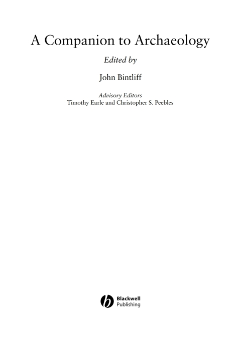 Cover image for book A Companion to Archaeology