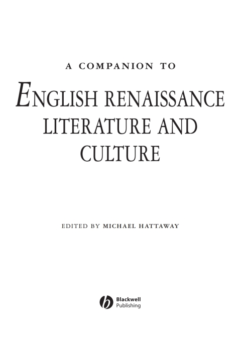 Cover image for book A Companion to English Renaissance Literature and Culture