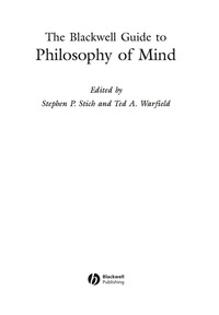 BLACKWELL GUIDE TO PHILOSOPHY OF MIND