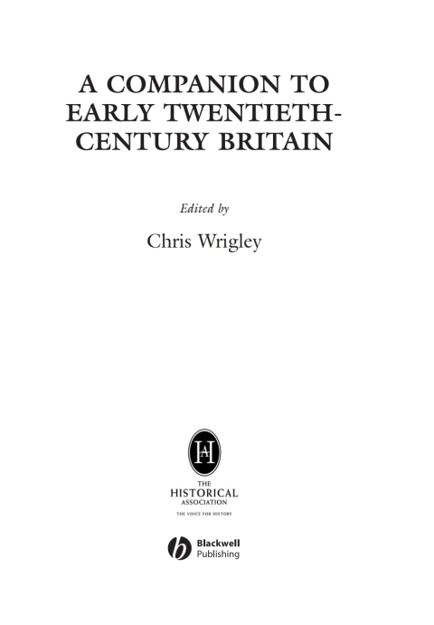 Cover image for book A Companion to Early Twentieth-Century Britain