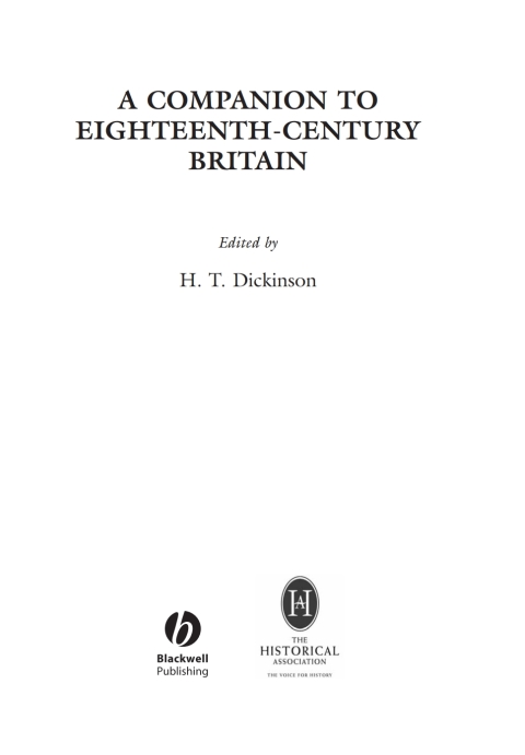 Cover image for book A Companion to Eighteenth-Century Britain