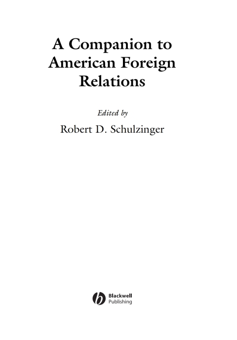 Cover image for book A Companion to American Foreign Relations