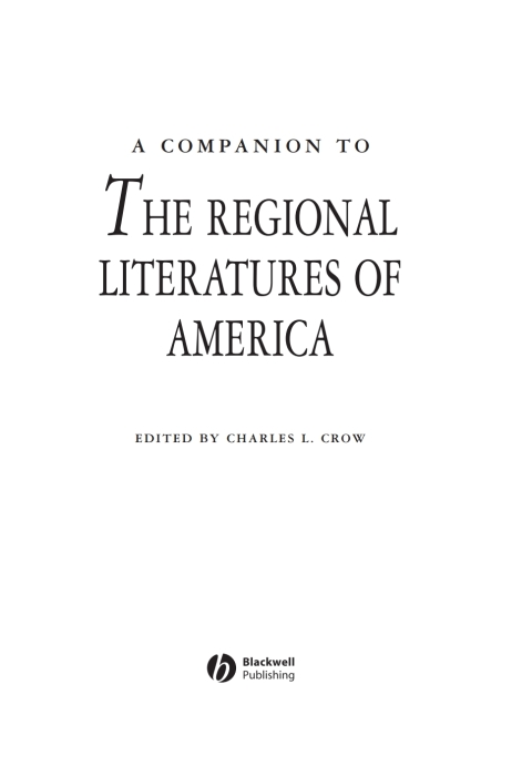 Cover image for book A Companion to the Regional Literatures of America