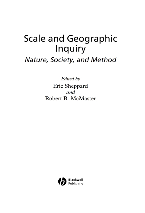 Cover image for book Scale and Geographic Inquiry
