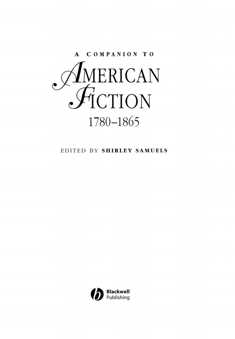 Cover image for book A Companion to American Fiction, 1780 - 1865