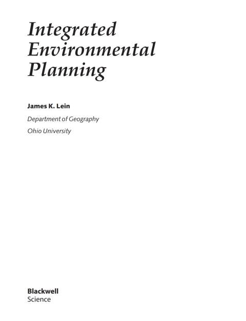 Cover image for book Integrated Environmental Planning