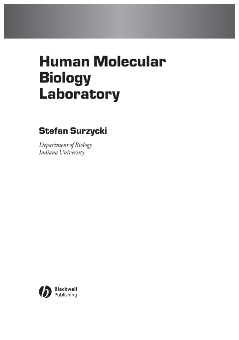 Cover image for book Human Molecular Biology Laboratory Manual