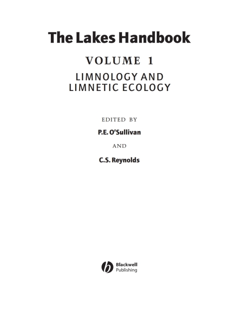 The Lakes Handbook: Limnology and Limnetic Ecology 